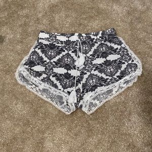 Fashion Nova Black and White Lace Shorts